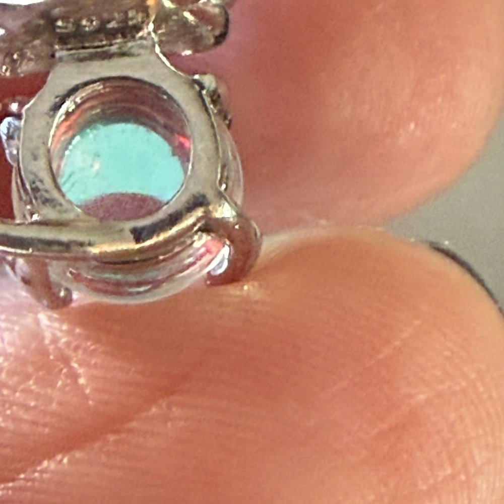 Silver Cat Ring With Blue Gem - image 6